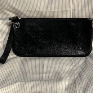 Pelle Studio Black Leather Wristlet